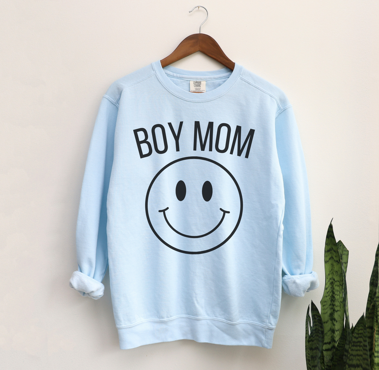 Boy Mom Smiley Crewneck